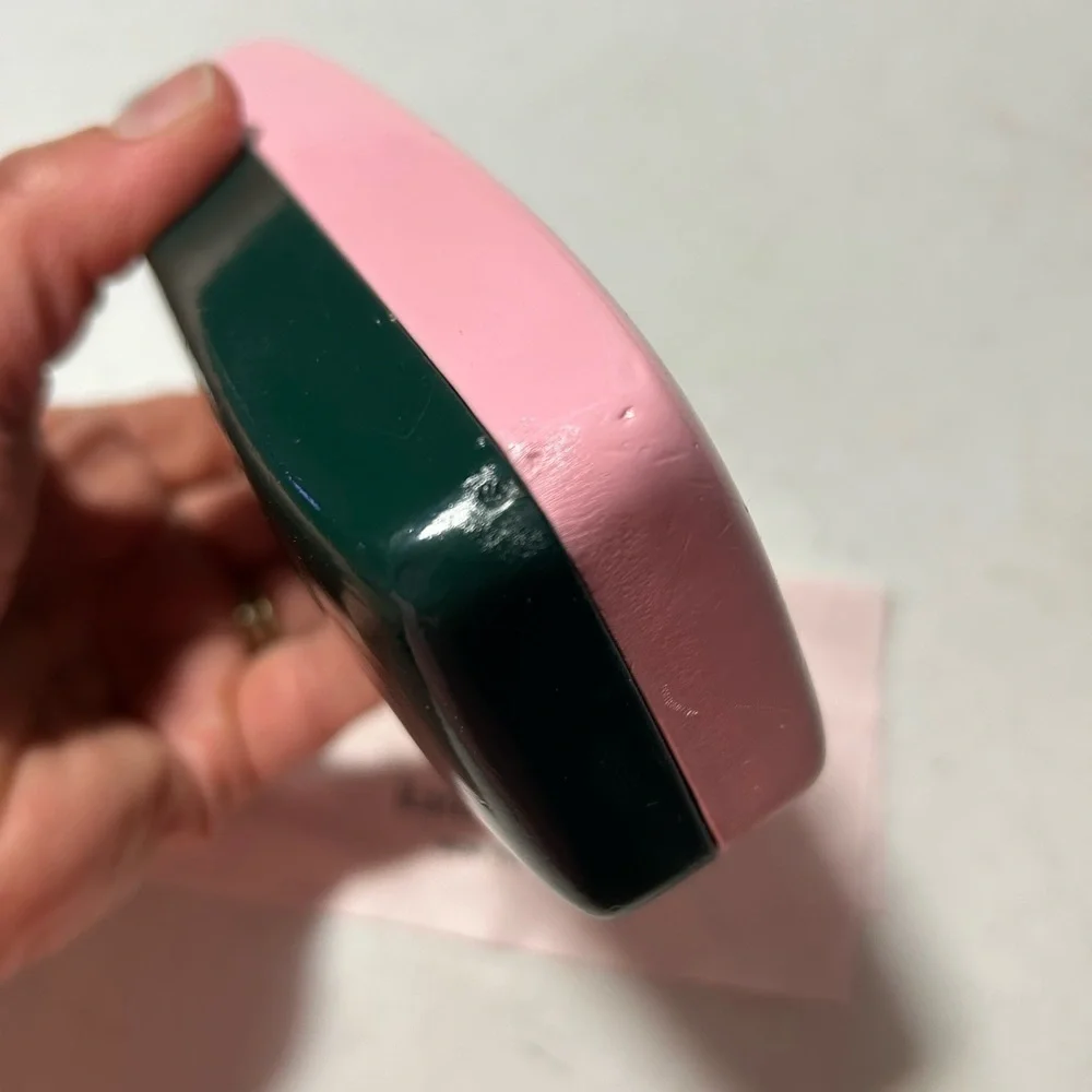 Kate Spade New York Pink/Green CLAMSHELL Sunglass Case+Cleaning Cloth